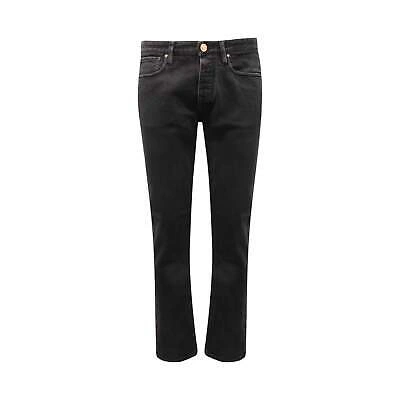 Pre-owned Armani Collezioni 0791ar Jeans Uomo Emporio Armani Slim Fit Man Denim Trousers Black In Nero