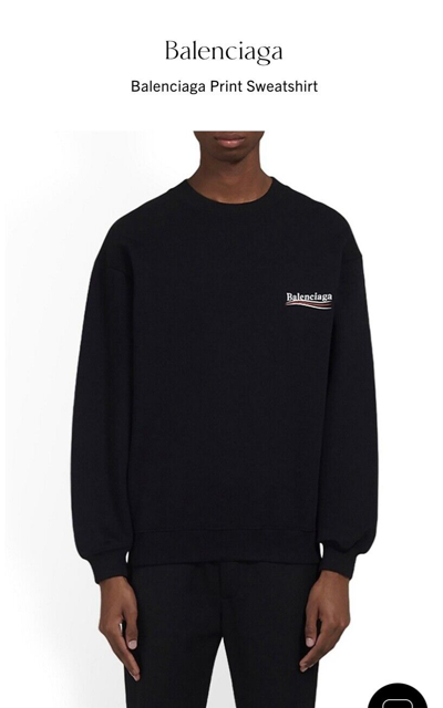 Pre-owned Balenciaga Print Sweatshirt Size Small In Black