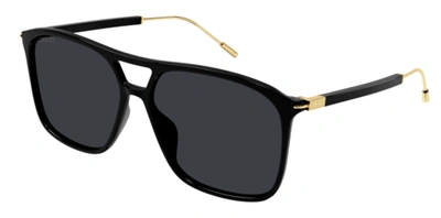 Pre-owned Gucci Authentic  Sunglasses Gg 1270s-001 Gold Black W./gray Lens New60mm
