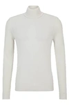 Hugo Slim-fit Rollneck Sweater In Virgin Wool In Multi