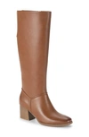 Baretraps Thalia Knee High Faux Leather Boot In Walnut