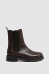 Reiss Chocolate Leather Chelsea Boots