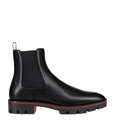 Christian Louboutin Alpinosol Leather Chelsea Boots In Black