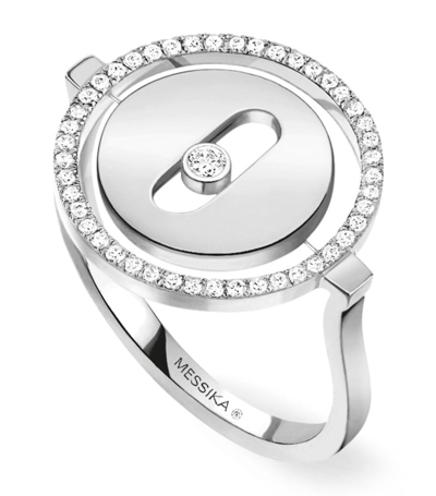 Messika White Gold And Diamond Lucky Move Ring In Silver