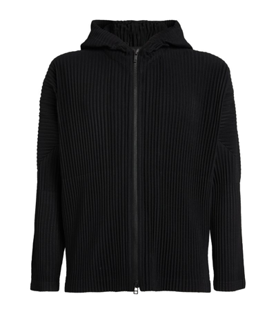 Issey Miyake Technical-pleated Hoodie In Black