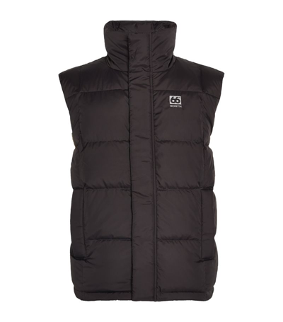 66 North Dyngja Logo-embroidered Quilted Recycled-shell Down Gilet In Obsidian