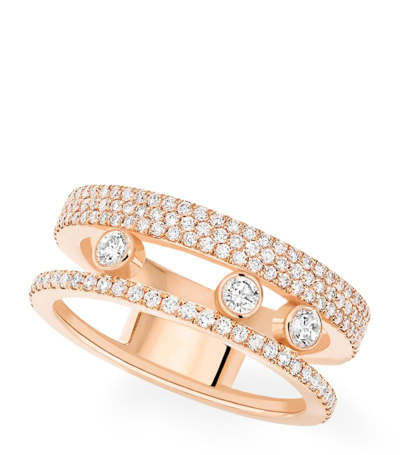 Messika Pink Gold And Diamond Move Romane Ring In Rose Gold