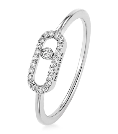 Messika White Gold And Diamond Move Uno Ring In Silver