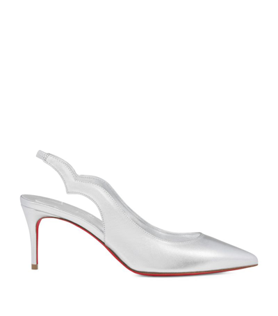 Christian Louboutin Hot Chick Nappa Slingback Pumps 70 In Silver