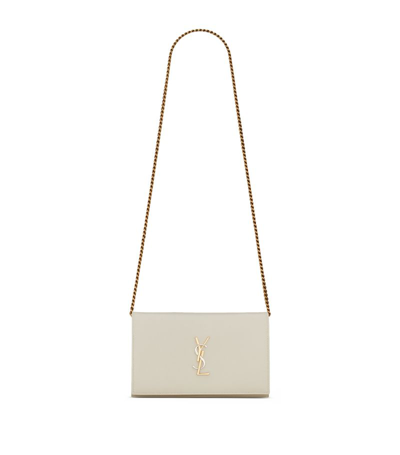 Saint Laurent Leather Monogramme Wallet-on-chain In White