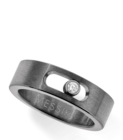 Messika Titanium And Diamond Move Titanium Ring In Grey