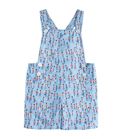 Trotters Liberty Print Alfie Playsuit (3-24 Months) In Blue