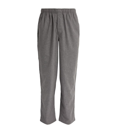 Sunspel Cotton-linen Straight Trousers In Grey