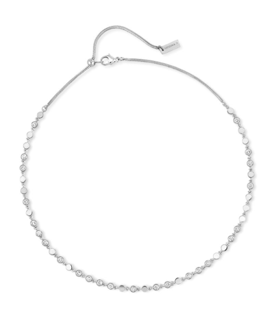 Messika White Gold And Diamond D-vibes Necklace In Silver