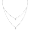 MESSIKA WHITE GOLD AND DIAMOND MY TWIN LAYERED NECKLACE