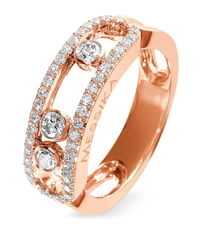 Messika Rose Gold And Diamond Move Classique Pavé Ring