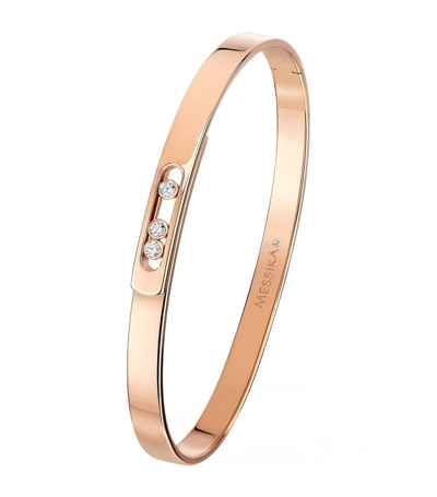 Messika Pink Gold And Diamond Move Noa Bangle In Rose Gold