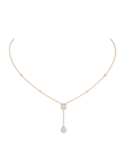 Messika Rose Gold And Diamond My Twin Pendant Necklace