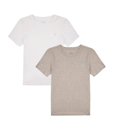 Calvin Klein Kids' Set Of Two Modern Cotton T-shirts (14-16 Years) In White