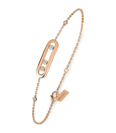 Messika Pink Gold And Diamond Move Classique Bracelet In Rose Gold