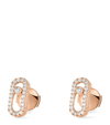 MESSIKA ROSE GOLD AND DIAMOND MOVE UNO STUD EARRINGS