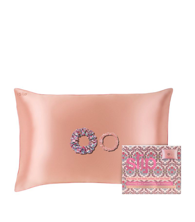 Slip Queen Chelsea Pillowcase And Scrunchie Gift Set In Colorless