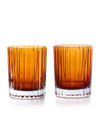 Baccarat Set Of 2 Large Harmonie Orange Tumblers
