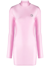 Coperni Pink High Neck Minidress In Pink