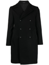 Tagliatore Double-breasted Wool Coat In Black