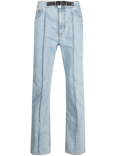 Jw Anderson Padlock-fastening Tapered Jeans In Blue