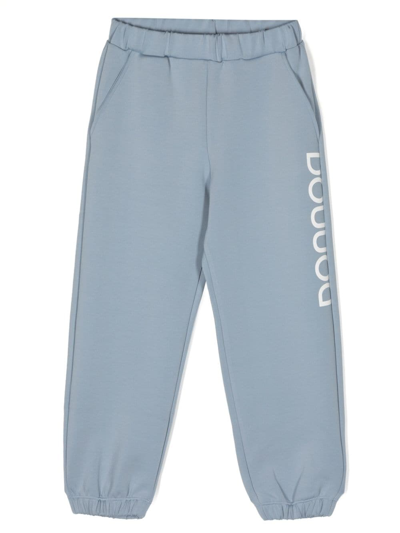 Douuod Kids' Logo-print Elasticated-waistband Track Pants In Blue