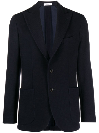 Boglioli Single-breasted Wool Blazer In Blue