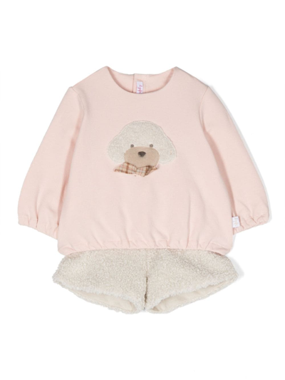 Il Gufo Babies' Embroidered-design Shorts Set In Pink