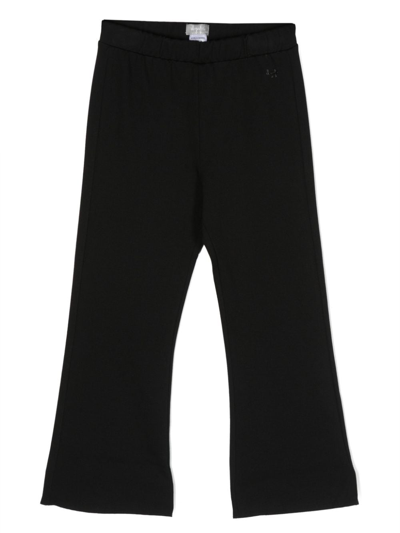 Il Gufo Kids' Logo-print Flared Track Pants In Black