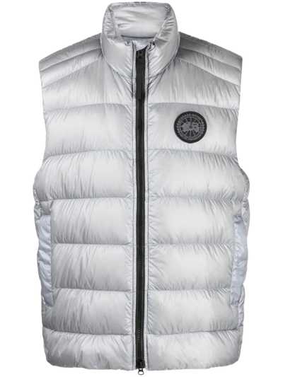 Canada Goose Crofton Metallic Quilted Gilet In Grey
