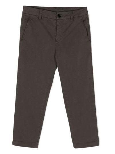Dondup Kids' Straight-leg Chino Trousers In Brown