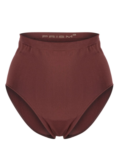 Prism Tranquil High-waisted Bikini Bottoms In Brown