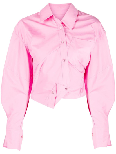 Jnby Asymmetric Cotton Shirt In Pink