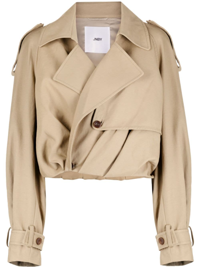 Jnby Cropped Tailored Jacket In Brown