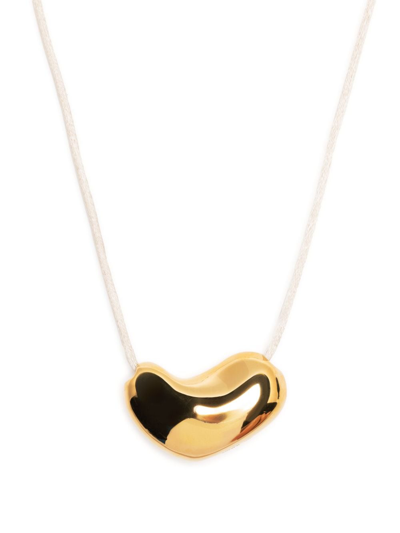 Agmes Sculpted Heart Pendant Necklace In Gold