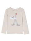 BONPOINT BONPOINT T-SHIRT BEIGE IN JERSEY DI COTONE BAMBINA