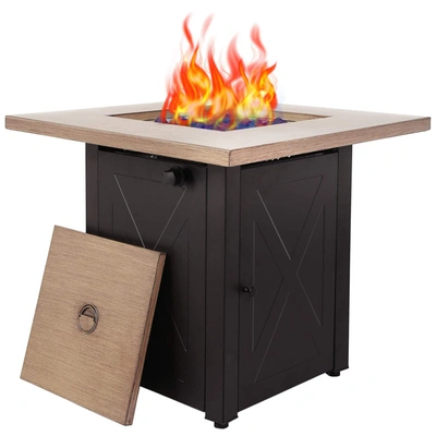 Simplie Fun 28 Inch Outdoor Gas Fire Pit Table In Green