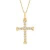 CANARIA FINE JEWELRY CANARIA DIAMOND-ACCENTED TWISTED CROSS PENDANT NECKLACE IN 10KT YELLOW GOLD