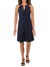 Kensie Dresses Womens Keyhole Midi Fit & Flare Dress In Blue