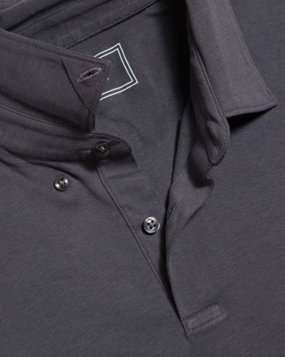 Charles Tyrwhitt Men's  Combed Long Sleeve Polo Shirt In Grey