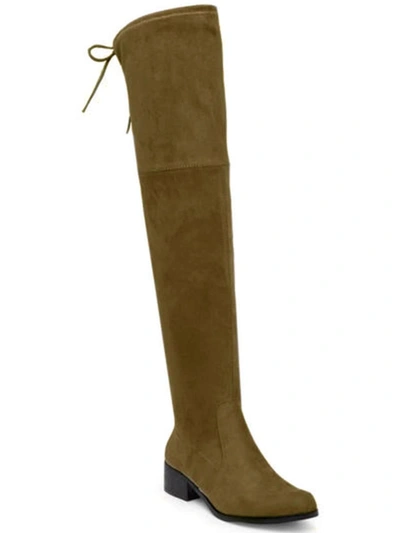 Charles By Charles David Gammon Womens Faux Suede Pull On Over-the-knee Boots In Green