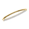 Ross-simons Pave Diamond Bangle Bracelet In 18kt Gold Over Sterling In Gold