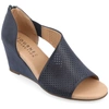 Journee Collection Collection Women's Tru Comfort Foam Wide Width Aretha Wedge In Blue