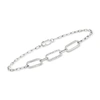 Rs Pure By Ross-simons Pave Diamond Paper Clip Link Bracelet In Sterling Silver In Multi