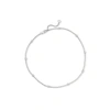 Ross-simons Bezel-set Diamond Anklet In 14kt White Gold In Silver
